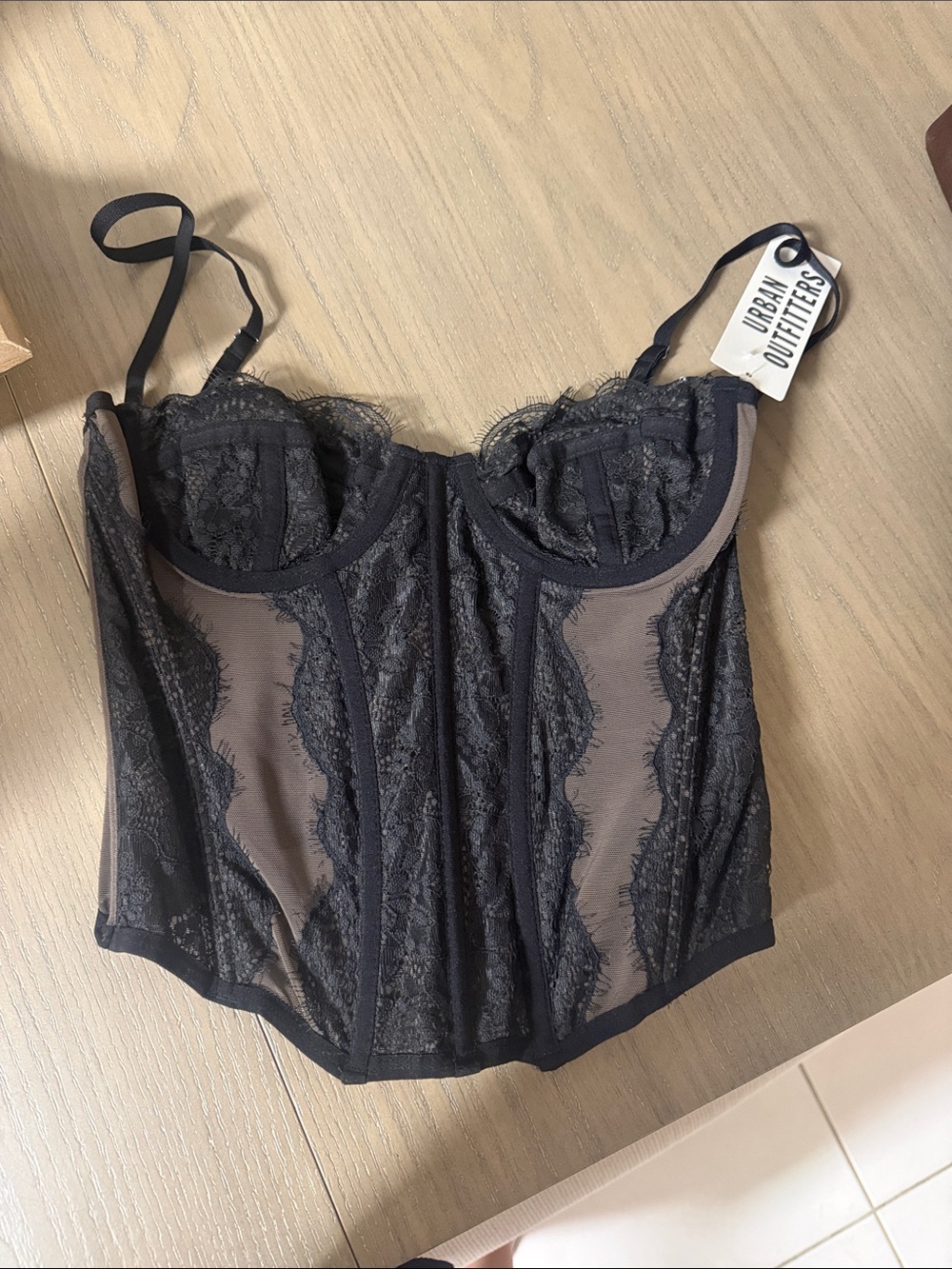 Urban Outfitters Black Lace Underwire Bustier Top